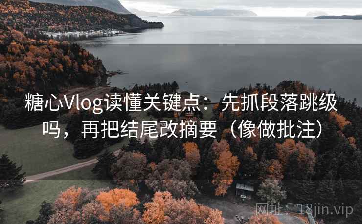 糖心Vlog读懂关键点：先抓段落跳级吗，再把结尾改摘要（像做批注）